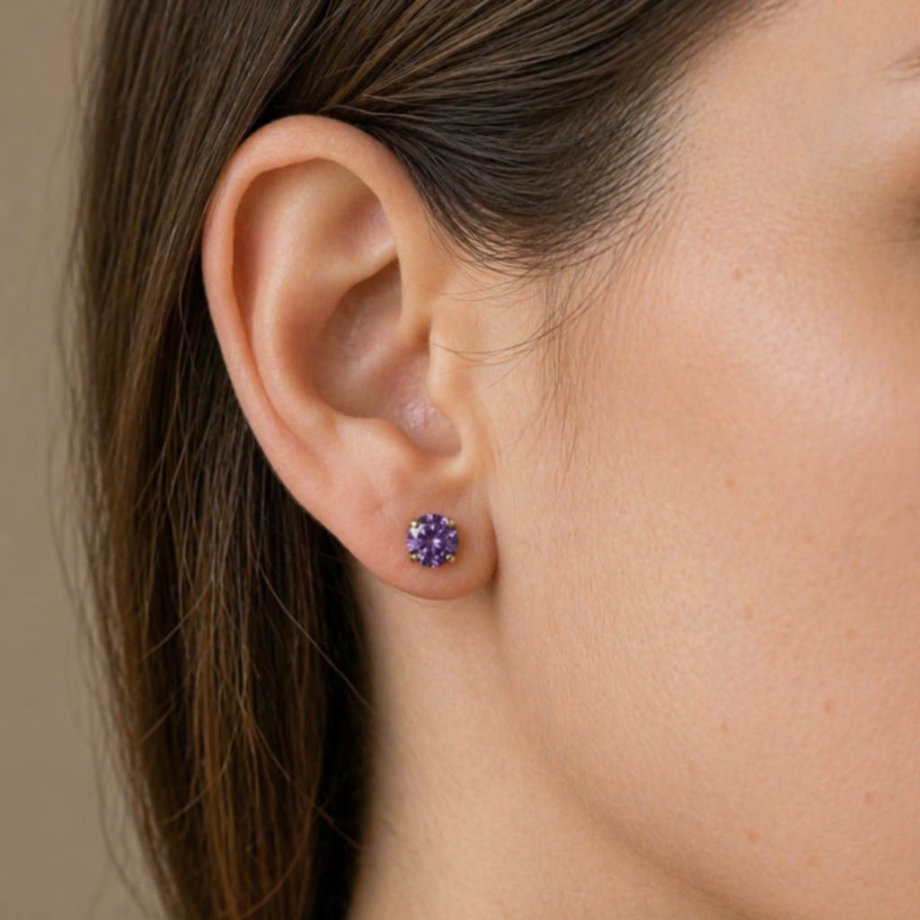 Elegante Amethyst-Ohrstecker aus Weißgold