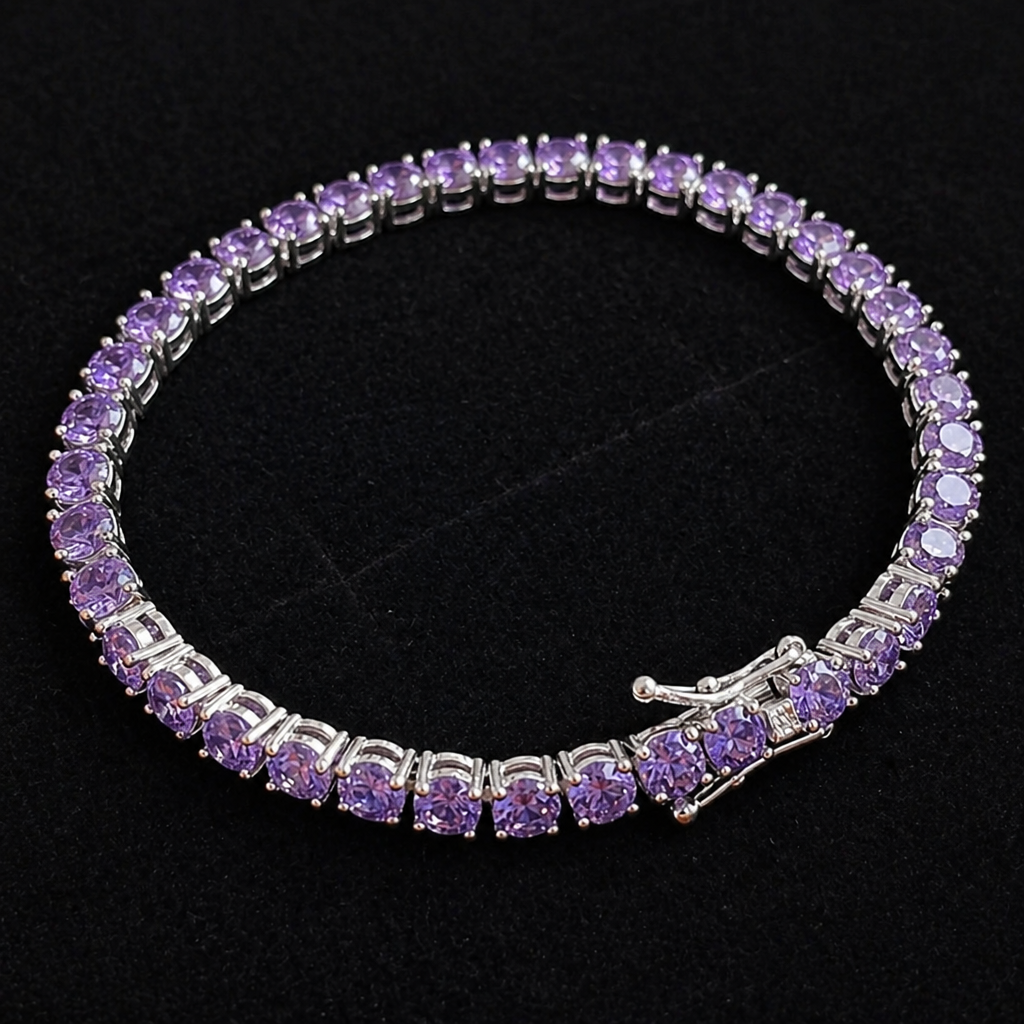 Elegantes Amethyst-Armband aus Weißgold