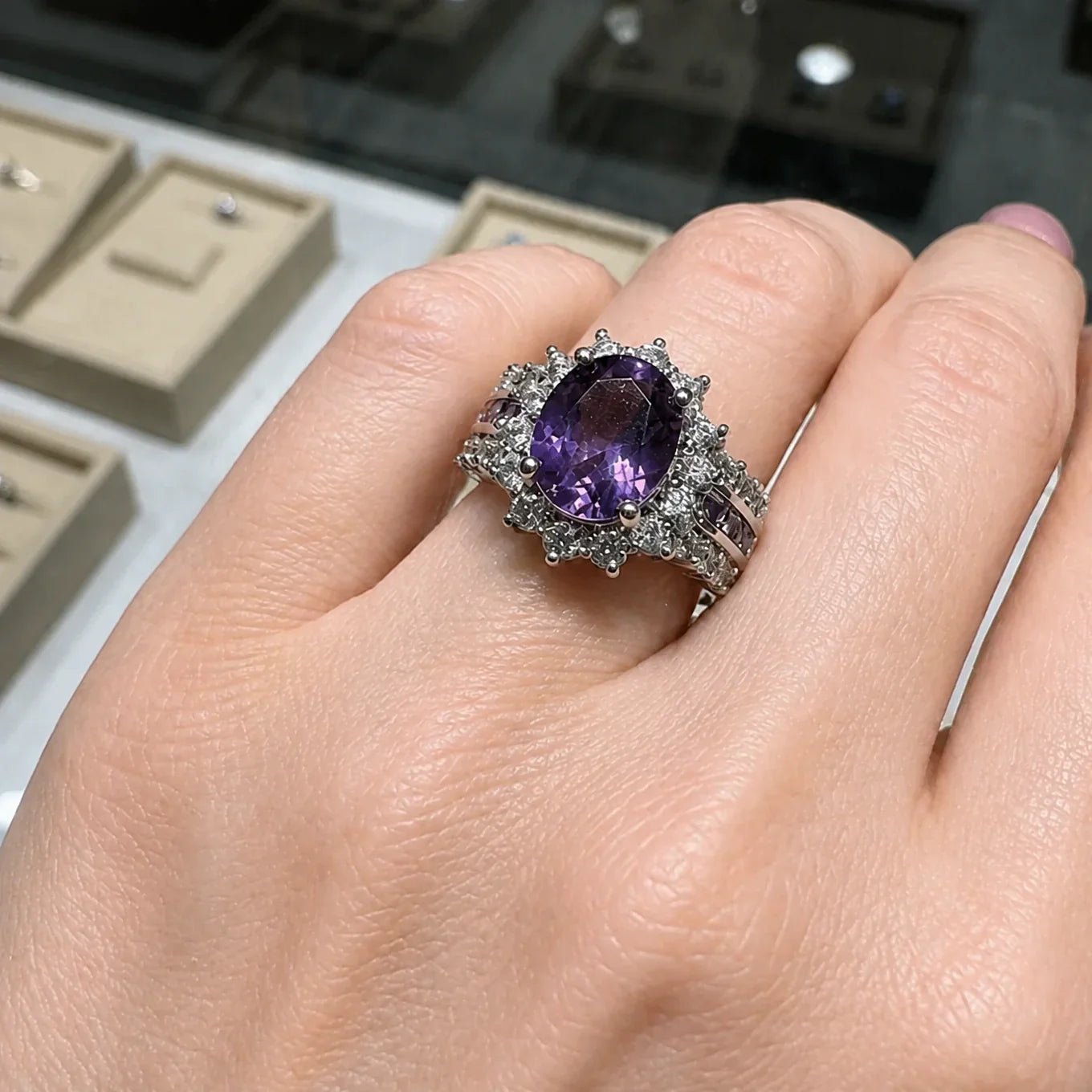 Eleganter Amethyst Goldring