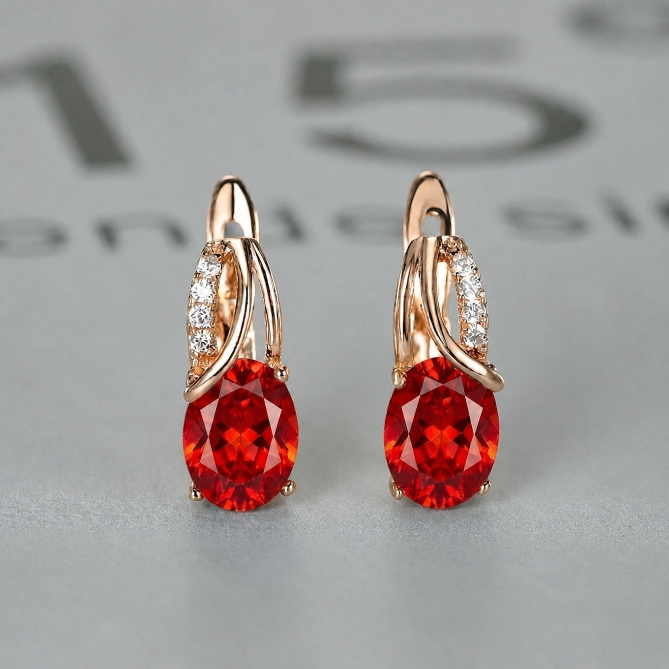 Raffinierte Rubinglanz Gold Ohrringe