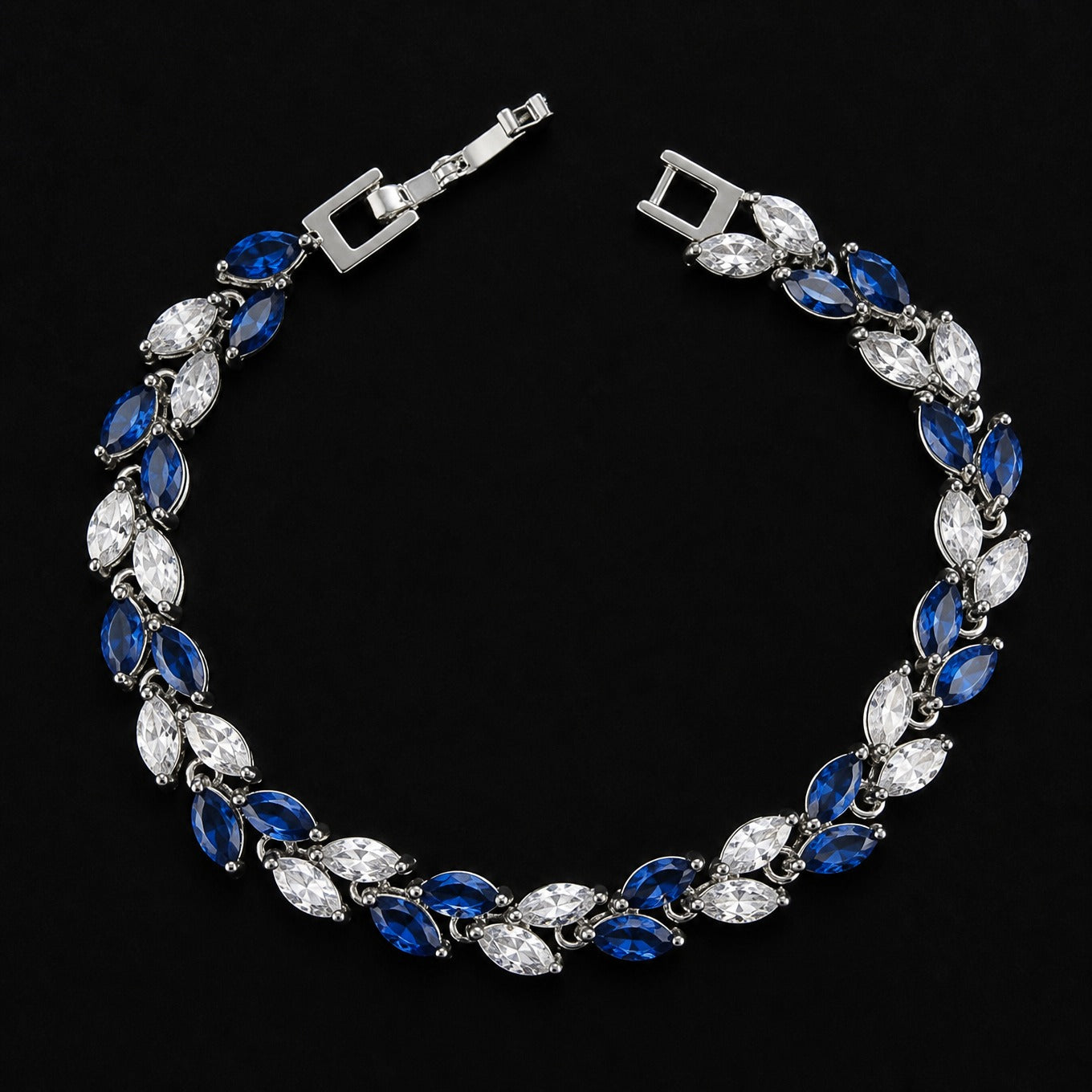 Elegantes Armband aus synthetischem Zirkon in Weizenblatt-Design