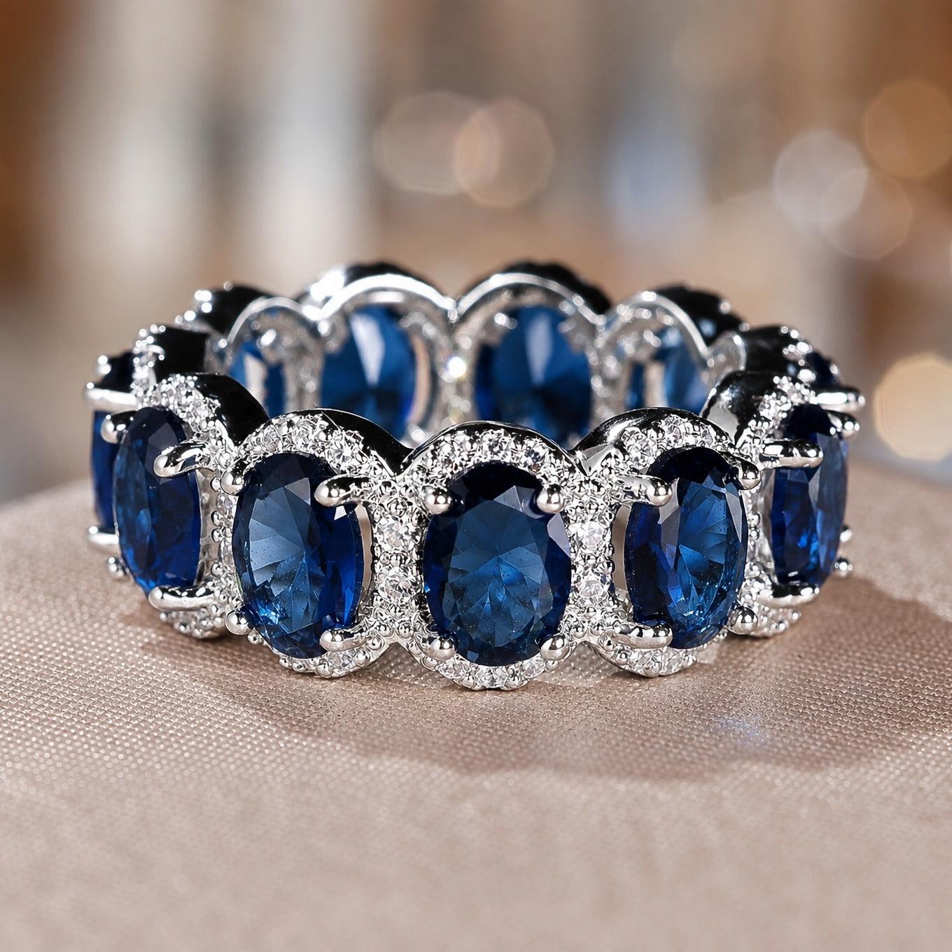 Eleganter Onyx-Zirkonia-Silberring