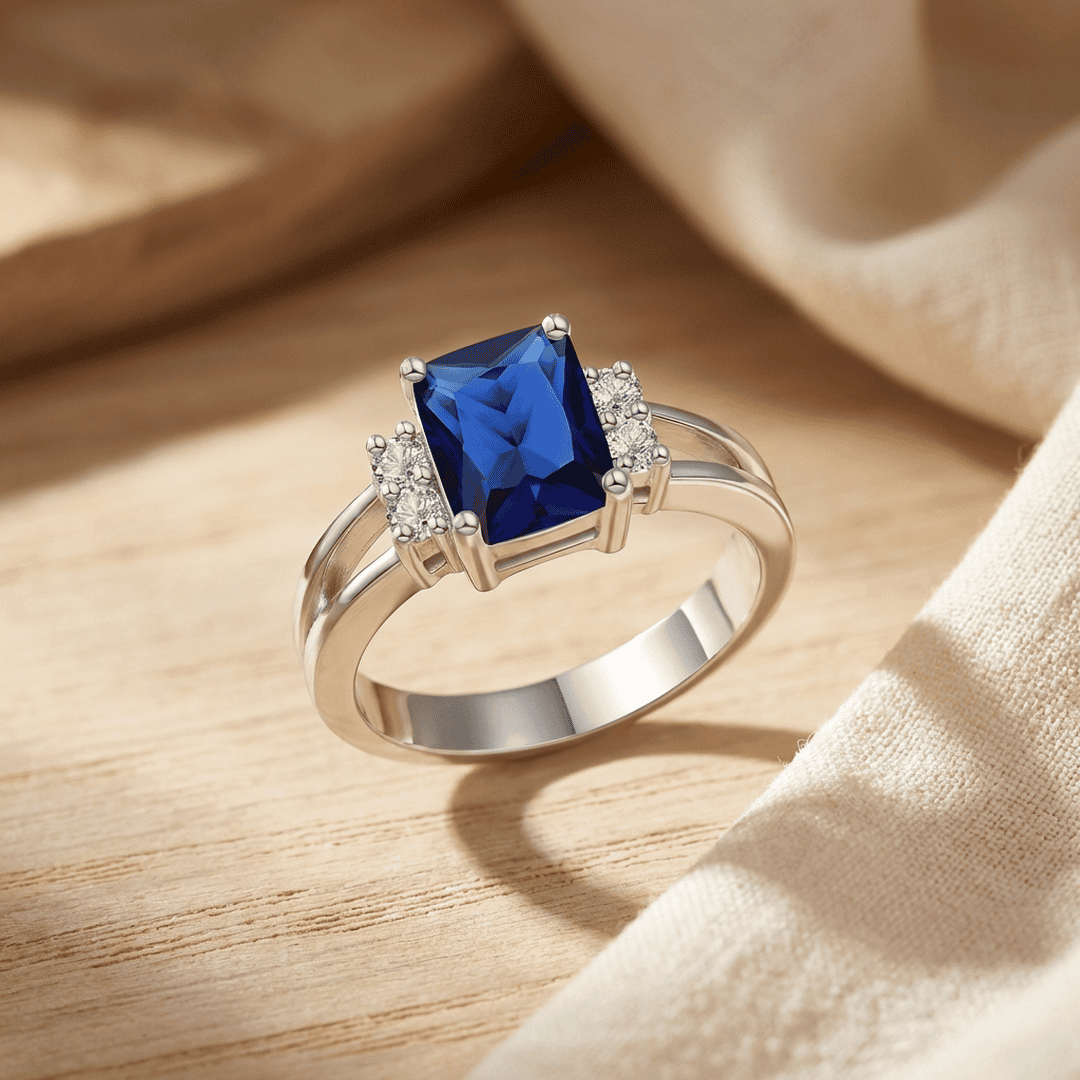Achtkantiger Saphir-Ring