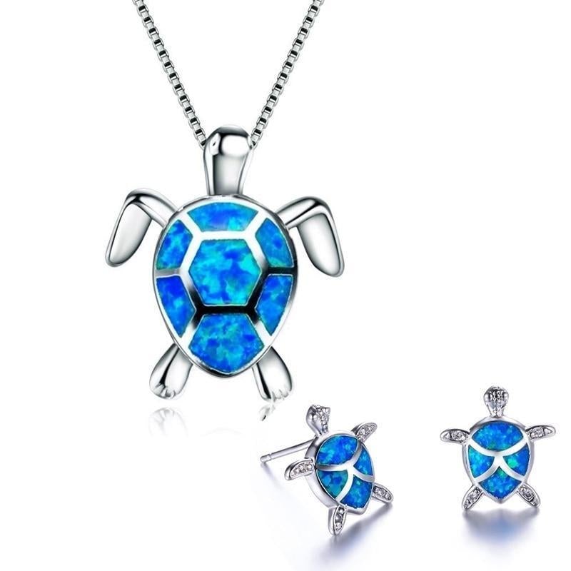 Opal Meeresschildkröte Schmuckset