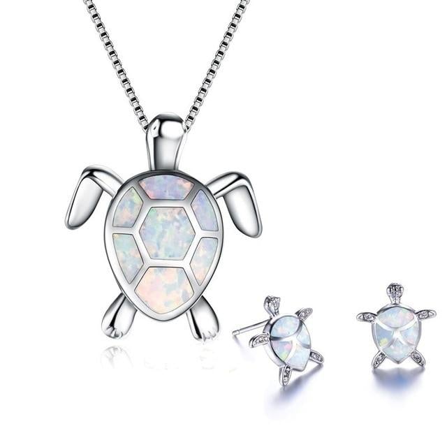 Opal Meeresschildkröte Schmuckset