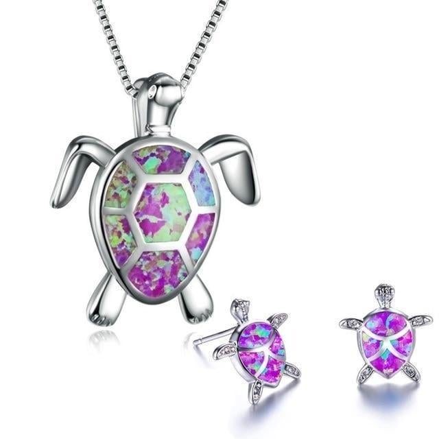 Opal Meeresschildkröte Schmuckset