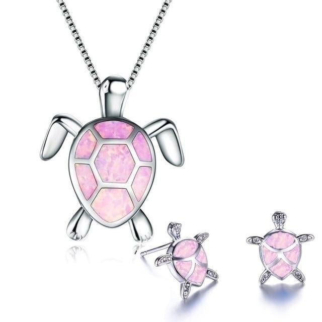Opal Meeresschildkröte Schmuckset