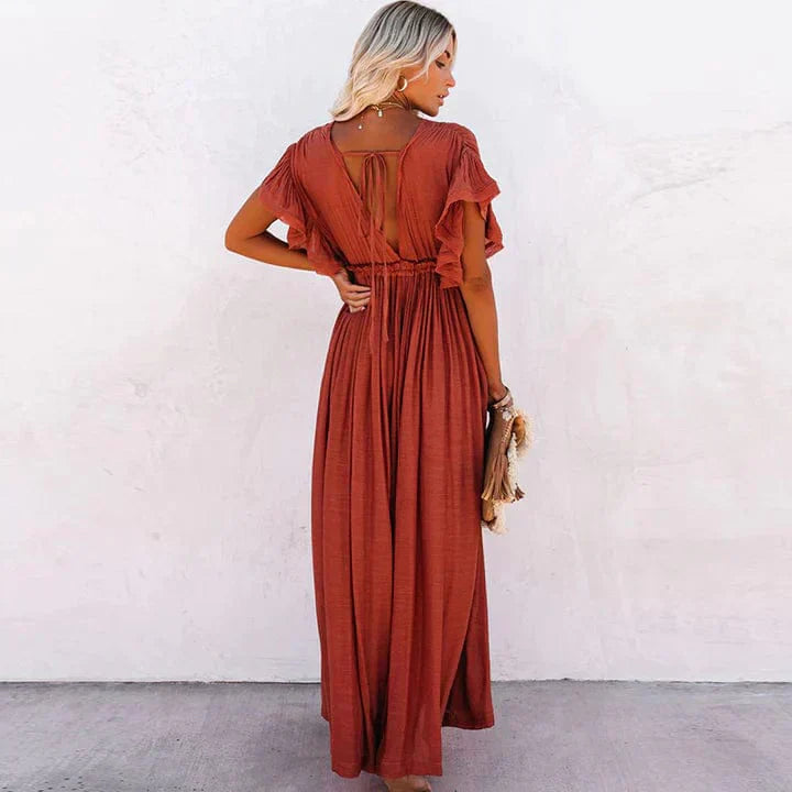 Julie™ - Red Long Beach Dress