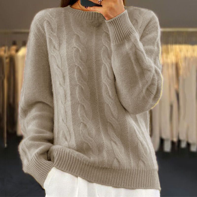 Kennedy - Cozy Women's Solid Knit Pullover