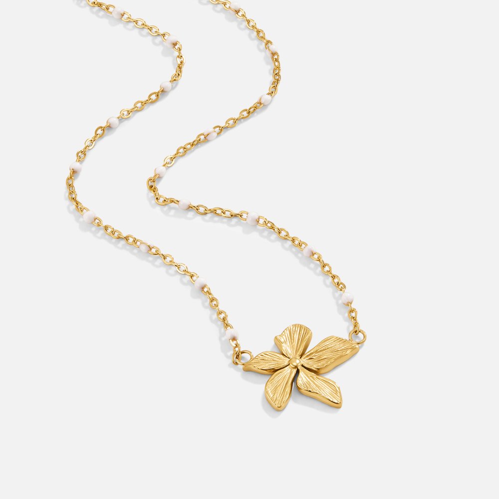 Elegante goldene Blumenhalskette