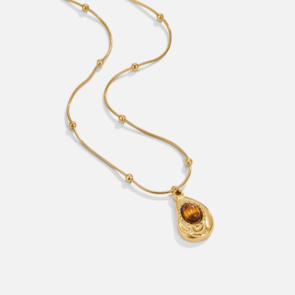 Elegante Goldkette mit Tigerauge