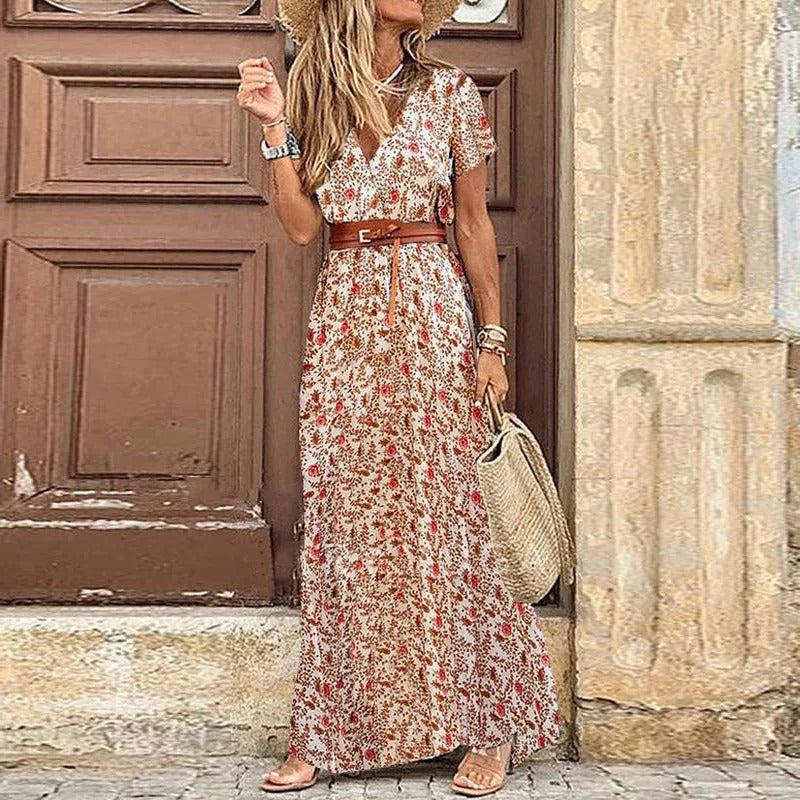 Famke™ - Maxi Ibiza Dress - Includes Belt